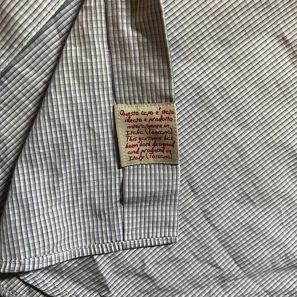 Alessandro Gherardeschi Men's L Purple Grid Check Button Up Shirt Made in Italy - Picture 4 of 8
